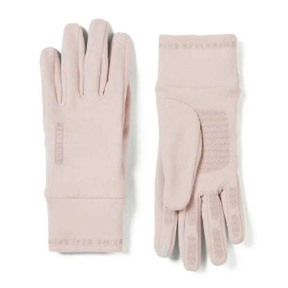 Light pink Sealskinz Lenwade micro fleece gloves with textured grips for hunting and country clothing