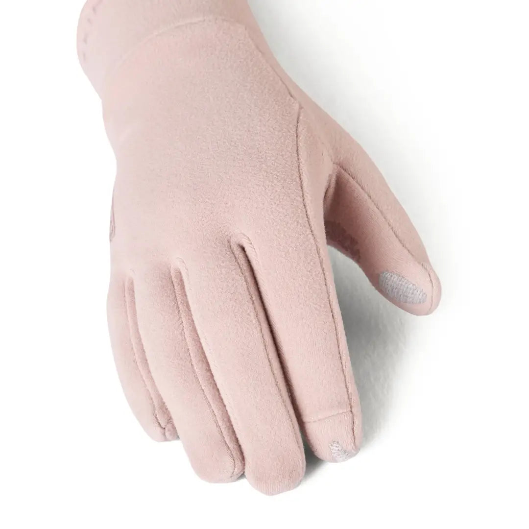 Light pink Sealskinz Lenwade micro fleece glove with touchscreen fingertips for country clothing and hunting
