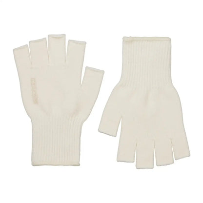 Pair of white Merino fingerless gloves from Sealskinz Thornham Merino Fleece Glove