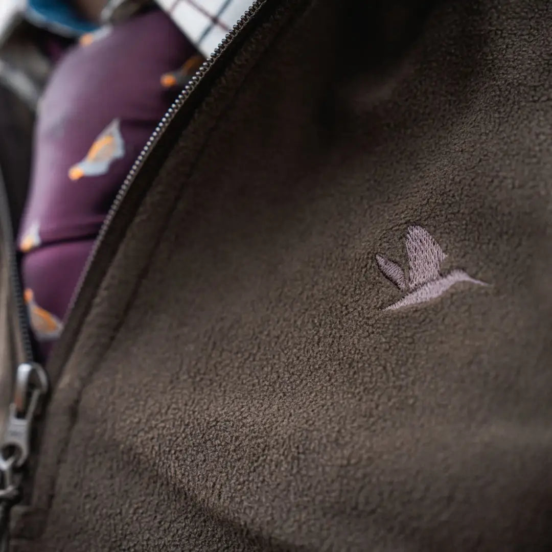 Brown fleece jacket with bird logo from Seeland Benjamin Half Zip Fleece collection