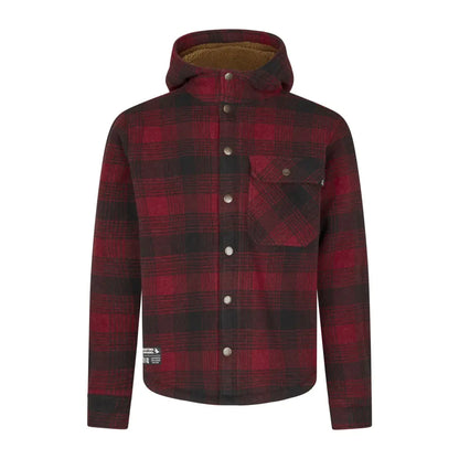 Red and black plaid hoodie from Seeland Canada Yukon Jacket for outdoor adventures