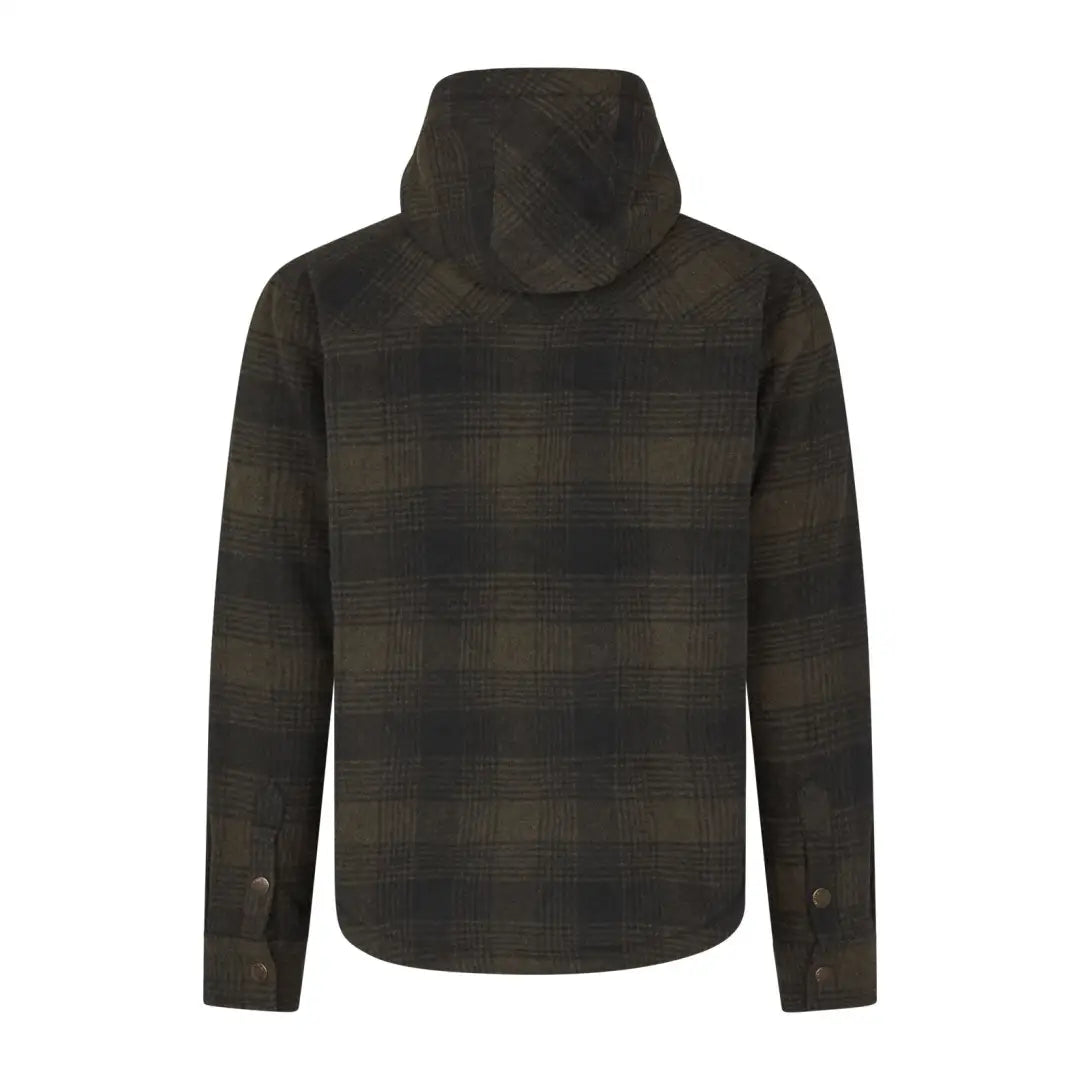 Plaid hooded shirt jacket on Seeland Canada Yukon Jacket, perfect for Yukon adventures