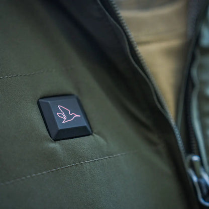 Olive green Seeland Celsius Aia Womens Heat Jacket with illuminated bird logo