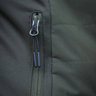Dark green zipper on Seeland Celsius Aia Womens Heat Jacket for chilly days