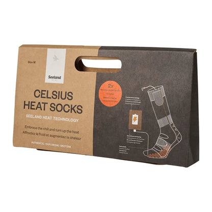 Box of Seeland Celsius Heat Socks with power banks for country clothing warmth