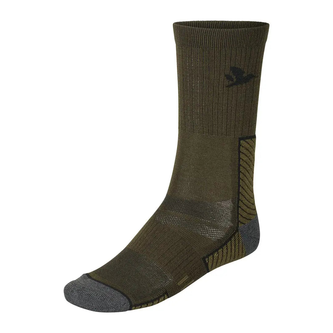 Olive green Seeland Field Merino Sock for hunting and country clothing, 2pack