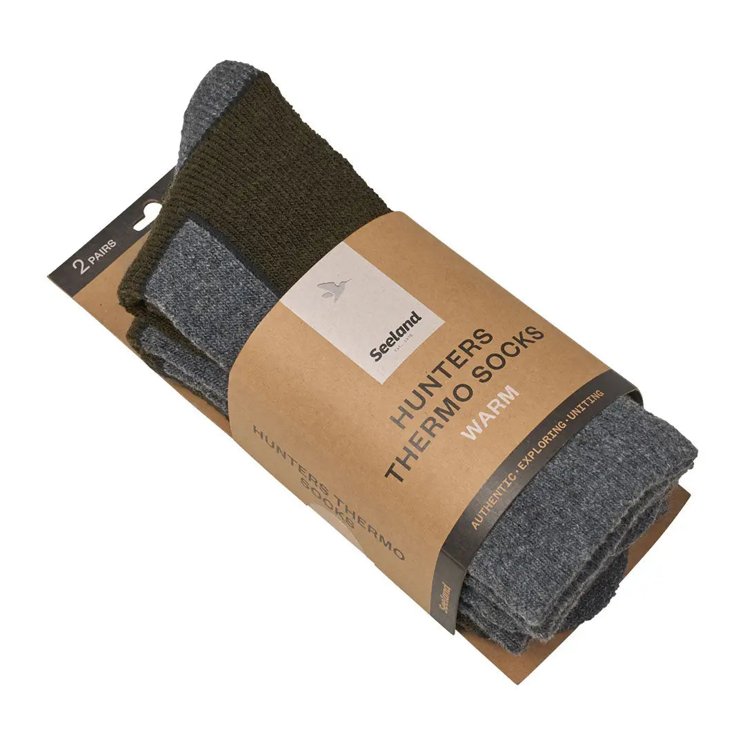 Two pairs of warm hunter-themed Seeland Field Thermo Socks perfect for outdoor adventures