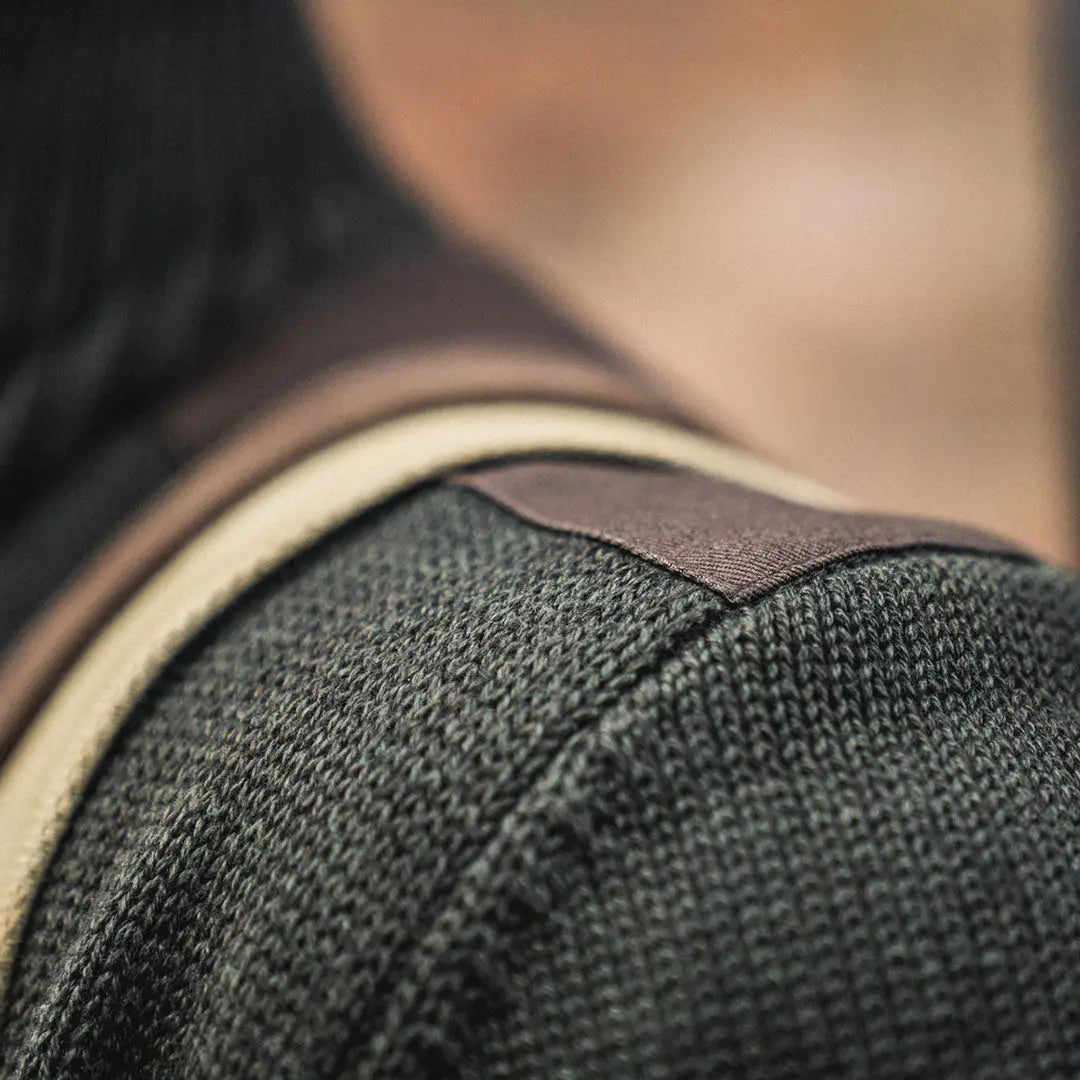 Seeland Haze Windbreaker Knit Jumper: cozy gray wool-blend pullover with brown accents