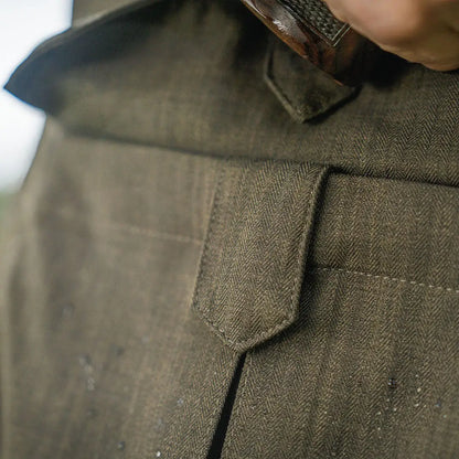 Olive green herringbone pocket on Seeland Highpoint Womens Harriet Hunting Jacket
