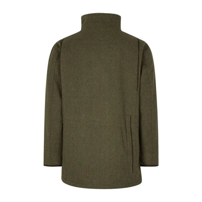 Olive green Seeland Hillside Jacket featuring a high collar and side pockets