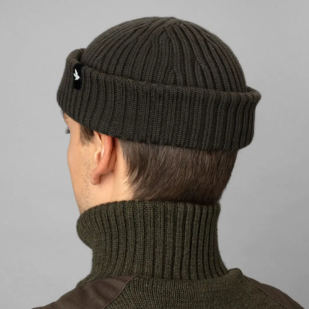 Dark green knit beanie from Seeland Norite Beanie collection perfect for cold days