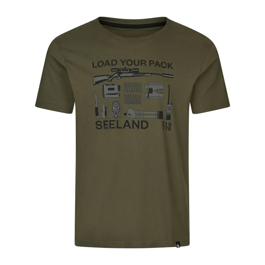 Olive green Seeland Packing T-Shirt perfect for country clothing lovers and outdoor hunting trips