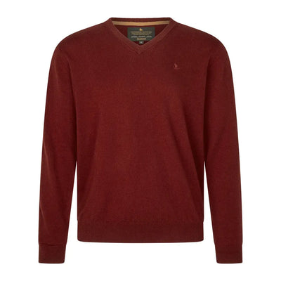 Seeland Pine V-Neck Pullover in Burgundy, perfect for country clothing and hunting trips