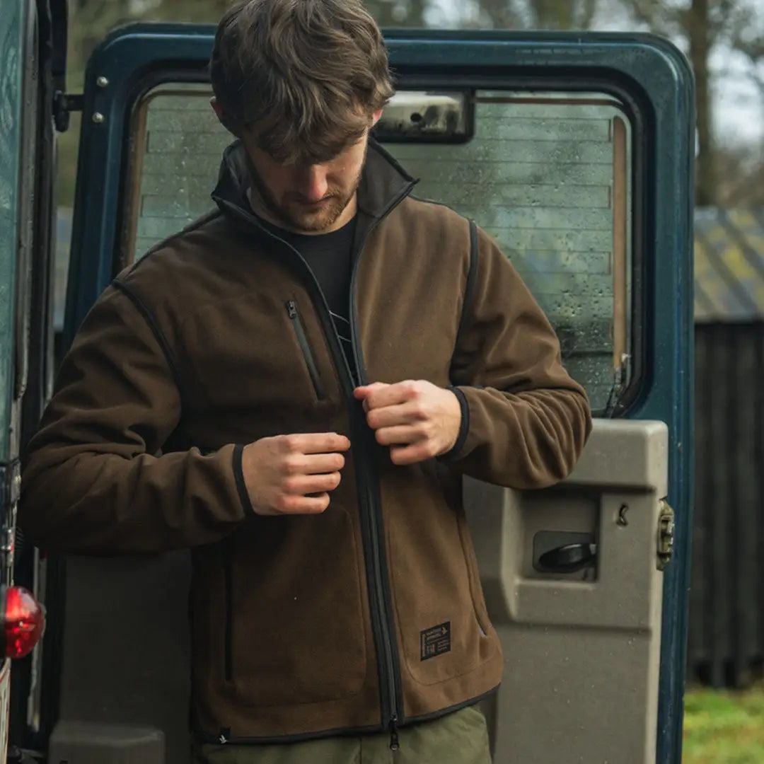 Brown fleece jacket from Seeland Rogue Solid Reversible Fleece Jacket for versatile style