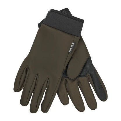 Olive-green Seeland Target Gloves with black cuffs for hunting and country clothing