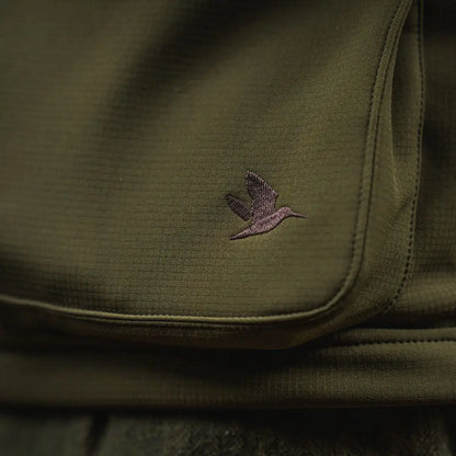Olive green fabric with bird logo on Seeland Wenlock Faye Ladies Waistcoat for country clothing