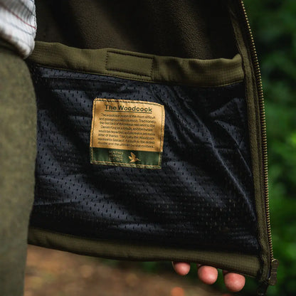 Olive green interior of the Seeland Wenlock Mens Jacket showcased stylishly