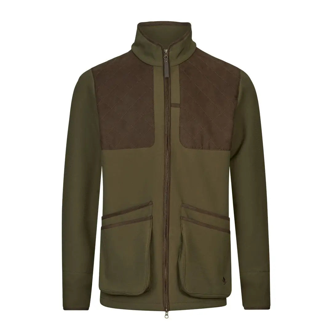 Olive green Seeland Wenlock Mens Jacket with brown accents for stylish outdoor wear