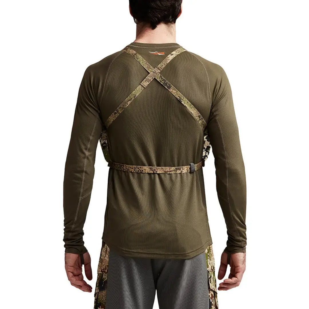 Camouflage Sitka Mountain Optics Harness, the ultimate utility piece for big game hunters