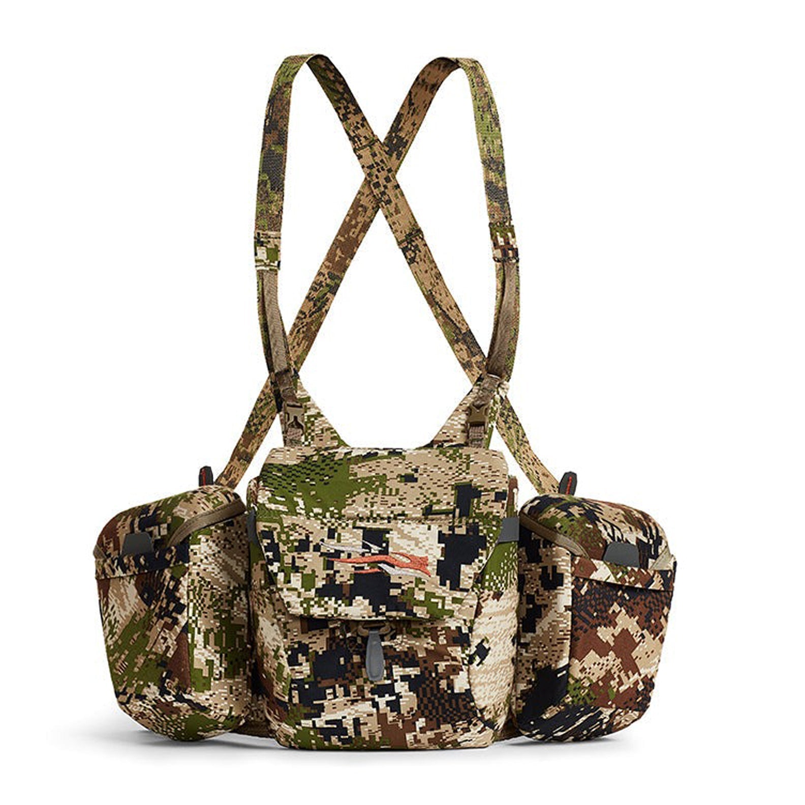 Camouflage hunting chest pack from Sitka Mountain Optics Harness for big game hunters