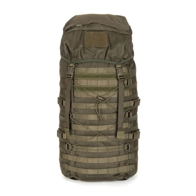Olive green Snugpak Endurance 40L tactical backpack with straps and compartments