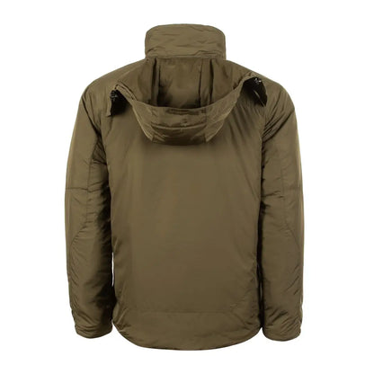 Olive green Snugpak Spearhead Technical Midweight Insulated Jacket with hood and zipper