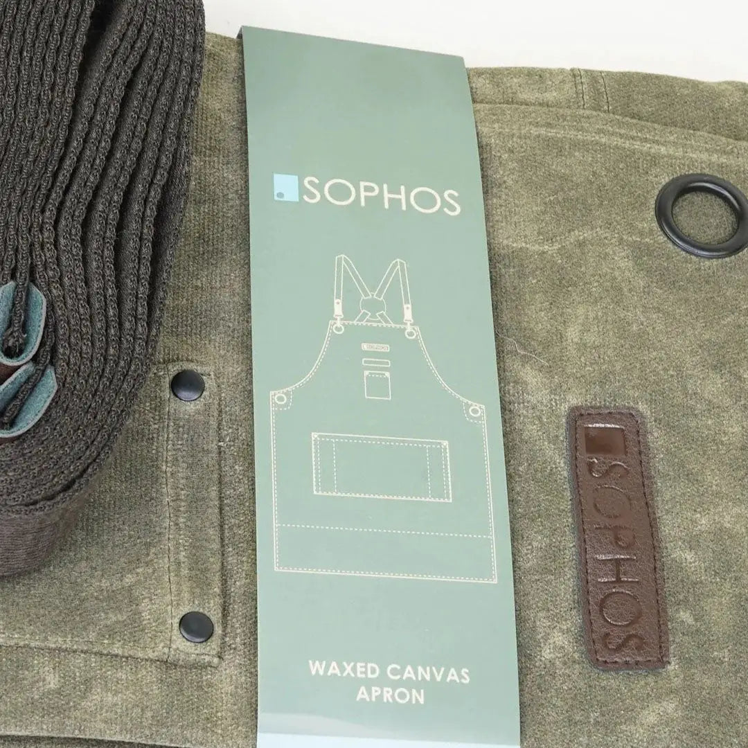 Sophos Canvas Garden Apron in waxed canvas with leather accents for outdoors
