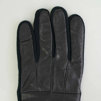 Sophos District Glove: black leather with finger panels and elastic wristband