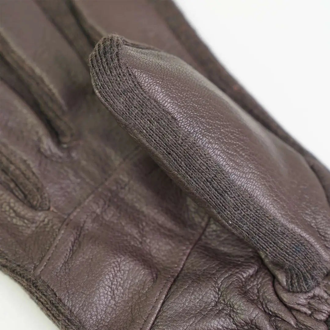 Brown leather Sophos District Glove with textured palm and wristband