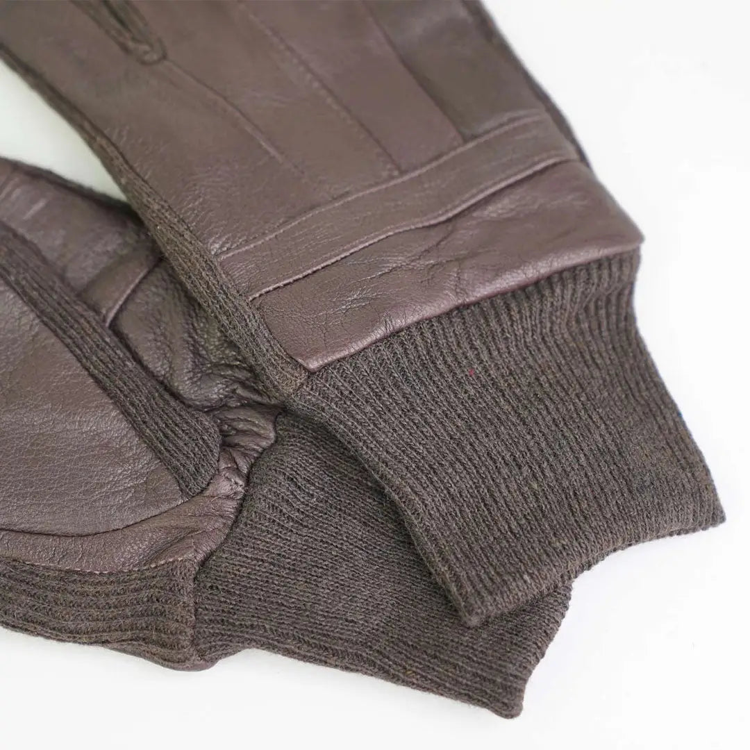 Sophos District Glove Leather brown gloves with ribbed cuffs