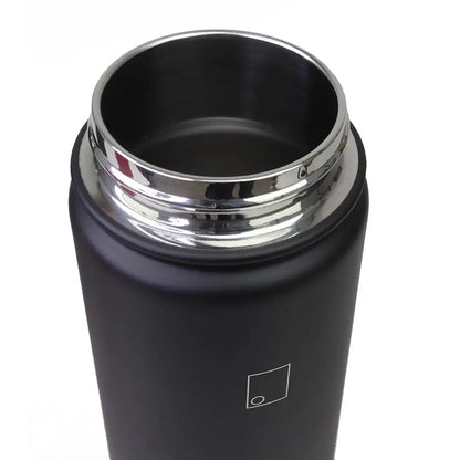 Black matte Sophos stainless steel bottle 650ml with silver accents for hunting