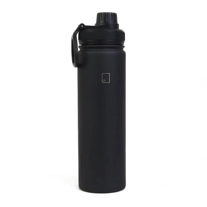 Black matte Sophos stainless steel bottle 650ml with flip-top and carabiner