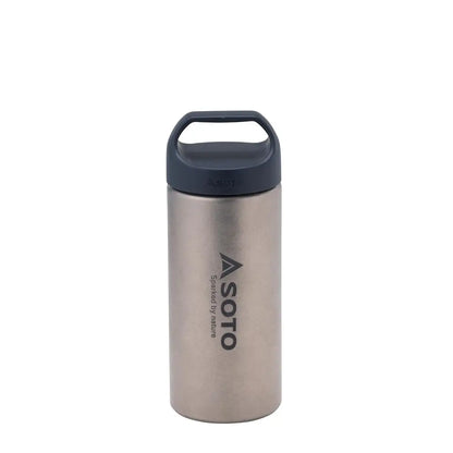 Gray metal Soto Aero Bottle 200ml with handle for stylish hydration on the go