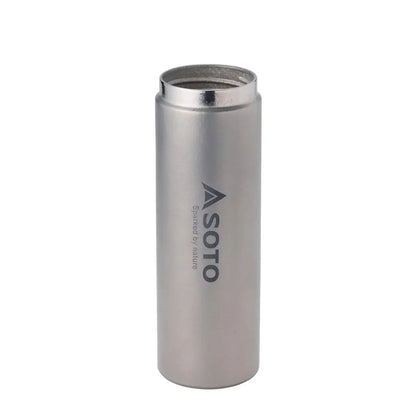 Soto Aero Bottle 300ml, sleek silver metal cylinder with an open top design