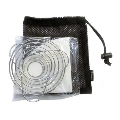 Coffee filter set in a mesh bag for Soto Helix Coffee Maker brewing
