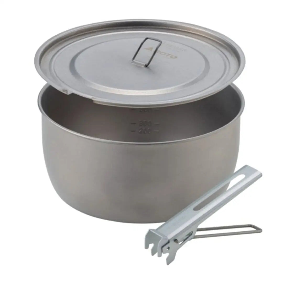 Titanium cooking pot with lid and handle, perfect for camping with Soto Titanium Pot 1100