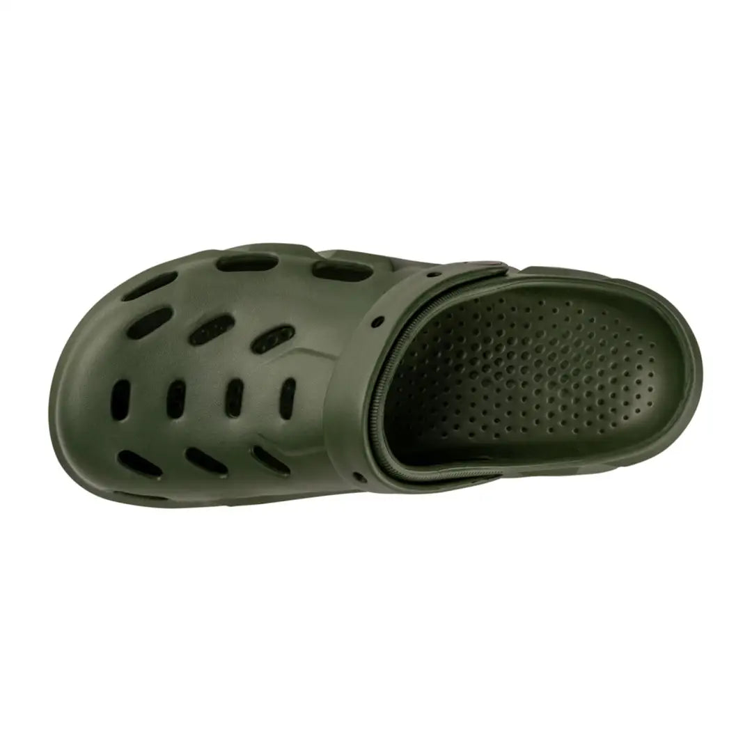 Olive green Speero Bivvy Clogs, perfect for comfort and style on outdoor adventures