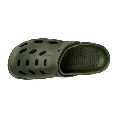 Olive green Speero Bivvy Clogs, perfect for comfort and style on outdoor adventures