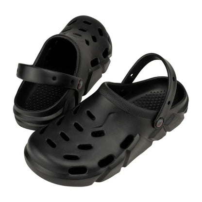 Black perforated Speero Bivvy Clogs perfect for outdoor adventures and comfort