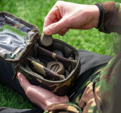 Camo fishing tackle bag from Speero Clear View Pouches Kit for easy gear organization