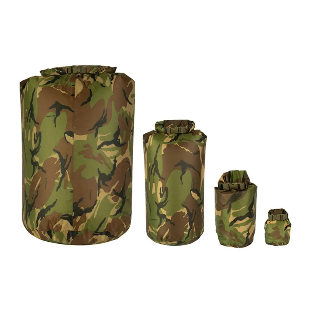 Set of four Speero Dry Sacks in camouflage patterns and different sizes for all adventures