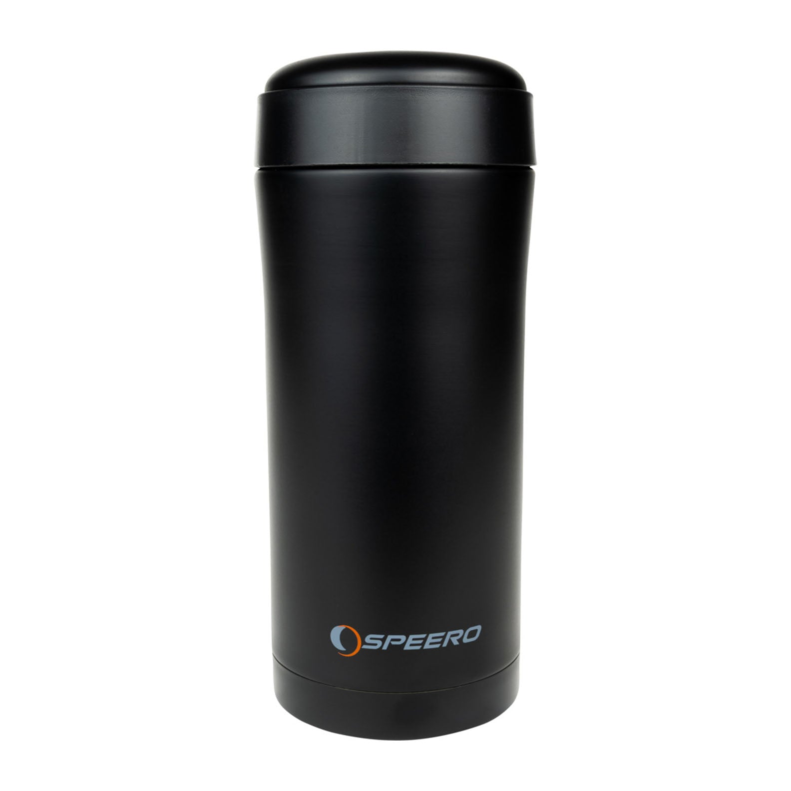 Black insulated tumbler from the Speero Thermate Mug collection for hot drinks on the go