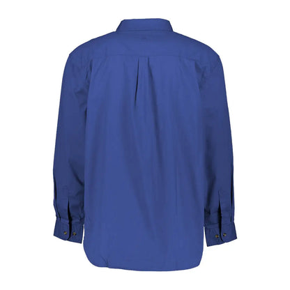 Blue long-sleeved Byron Work Shirt from Swanndri, perfect for casual and work wear