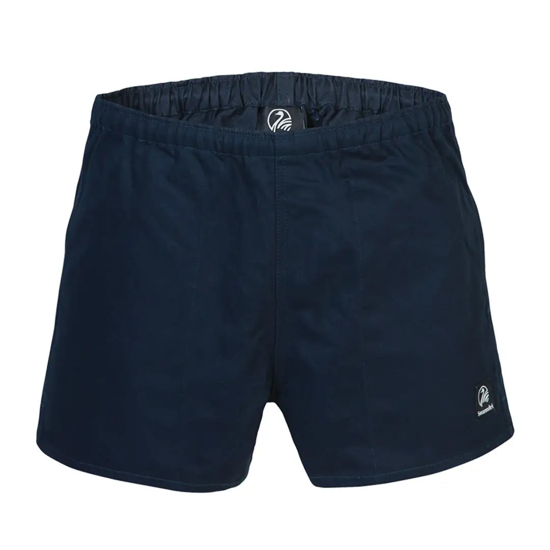 Navy blue athletic shorts from Swanndri Cotton Rugby for ultimate comfort and style