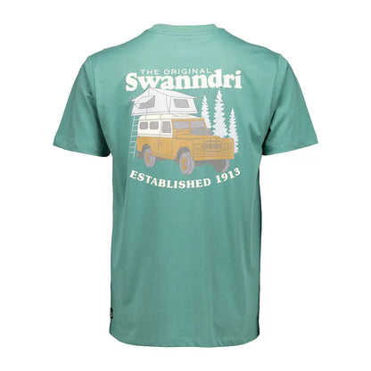 Green Swanndri Pop Printed T Shirt featuring a cool vintage car graphic. Perfect country clothing!