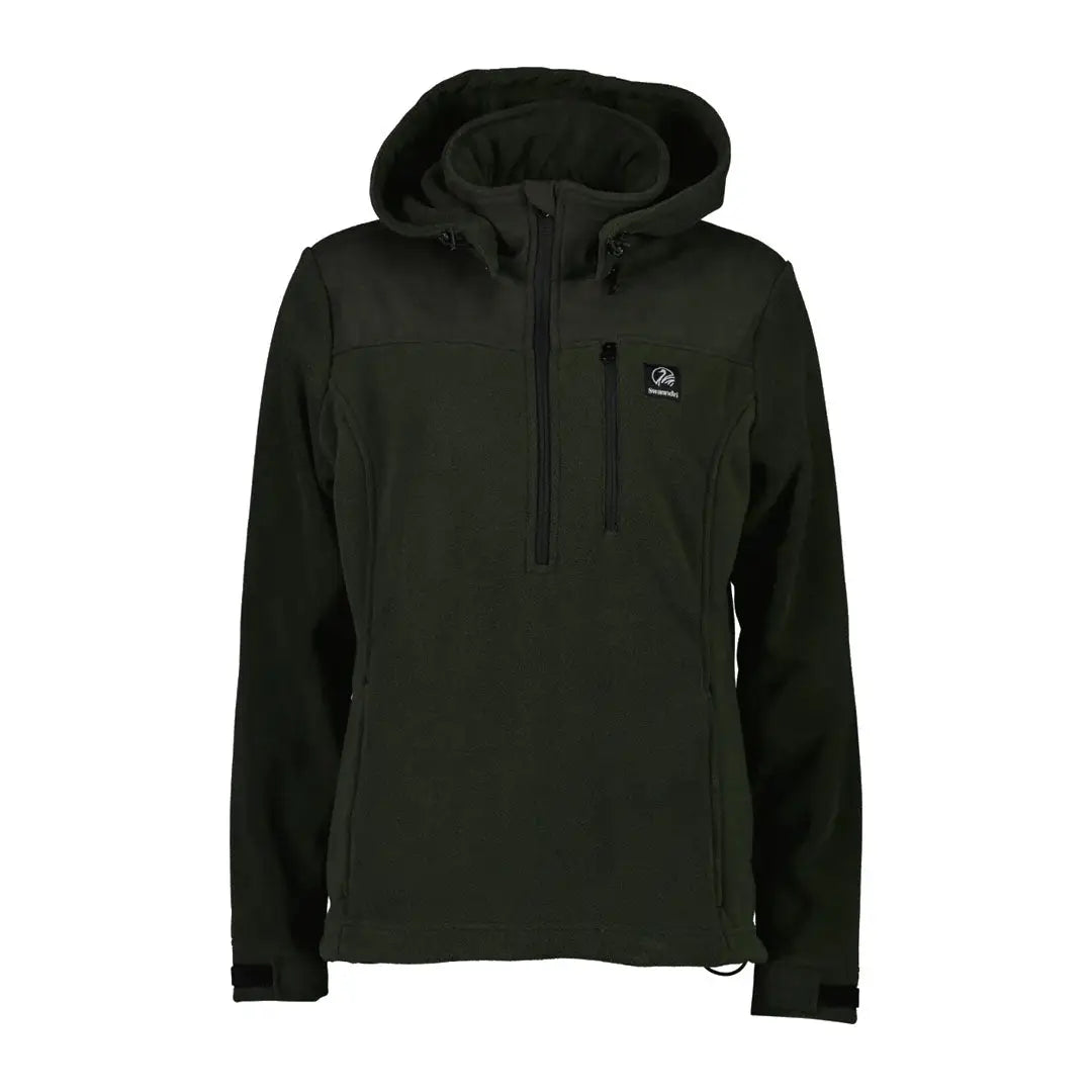Dark green Swanndri Womens High Rock 1/2 Zip Water Resistant Fleece Hoodie