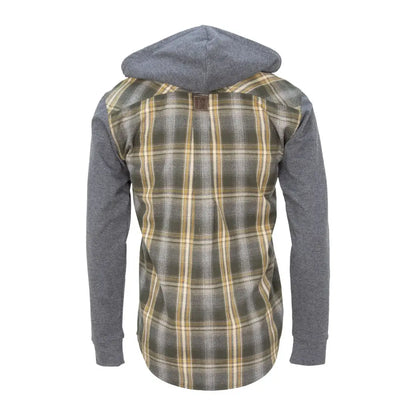Hooded shirt with plaid back and gray sleeves, perfect for the Swazi Apprentice style