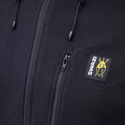 Black fleece jacket from Swazi Brocco Shirt, perfect for casual cool weather