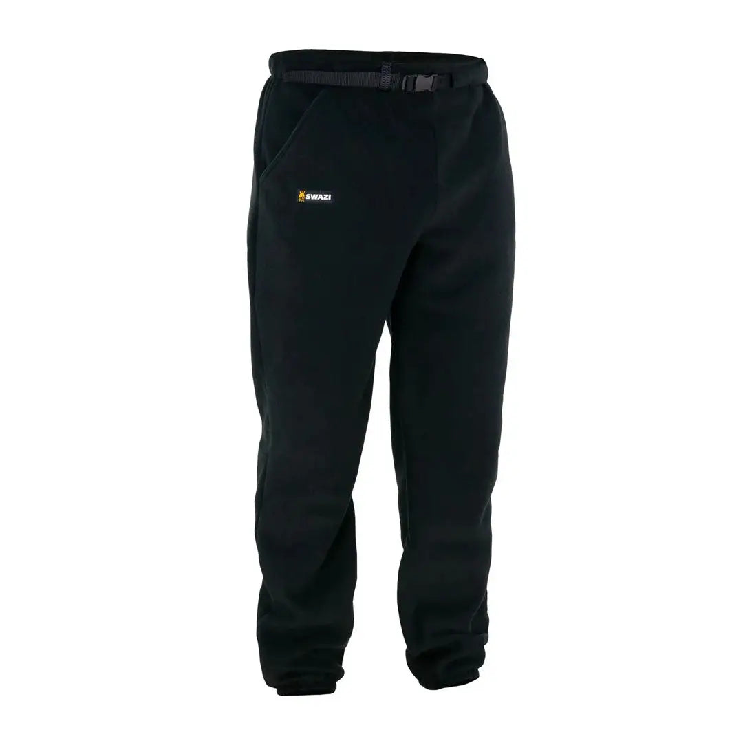 Black Swazi Bush Pants with 280gsm polar fleece and built-in poly-webbing belt