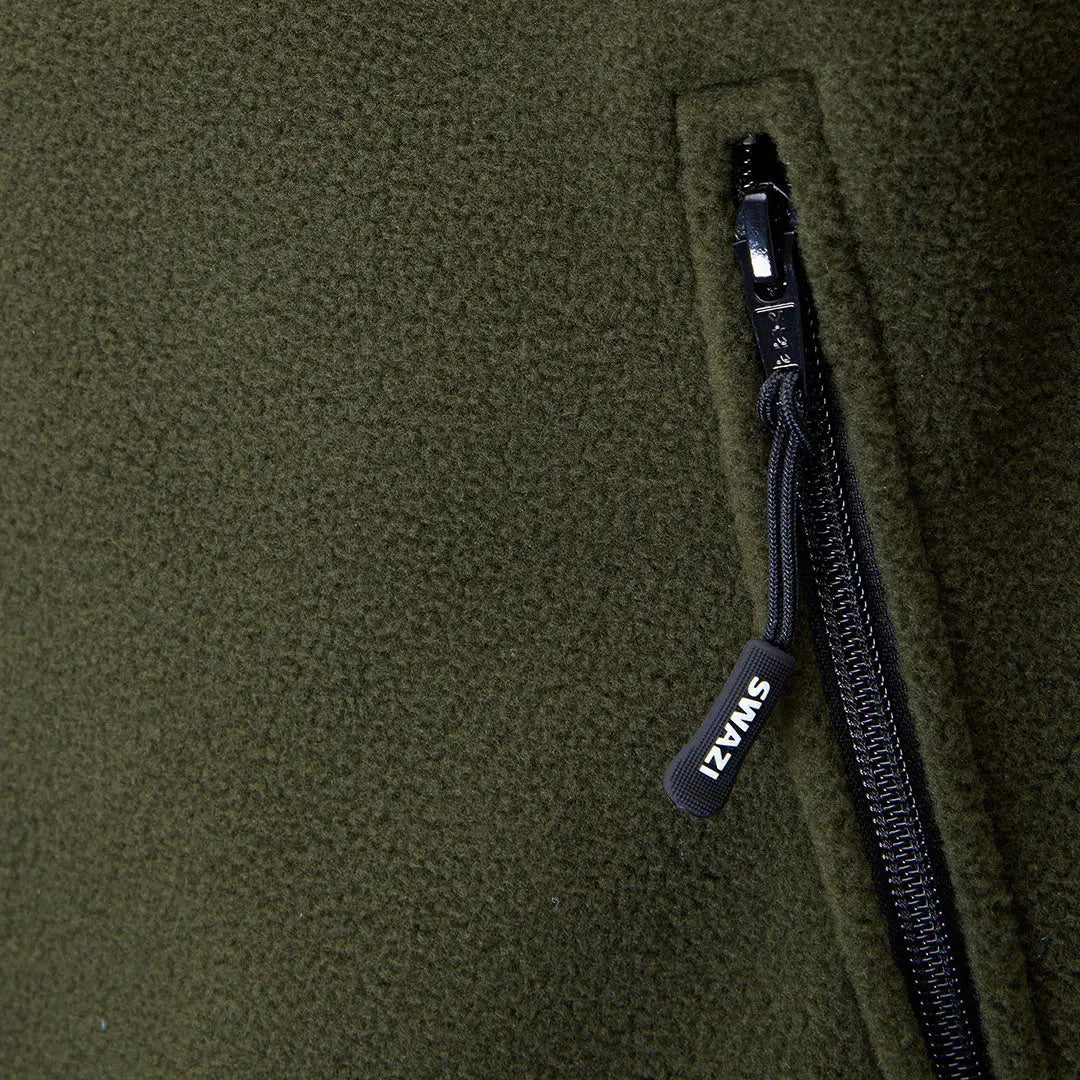 Green Swazi Doughroaster Fleece jacket with zipper for cozy outdoor wear